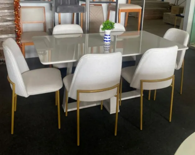 Mesa de jantar monaco 6 cadeiras a pronto entrega 