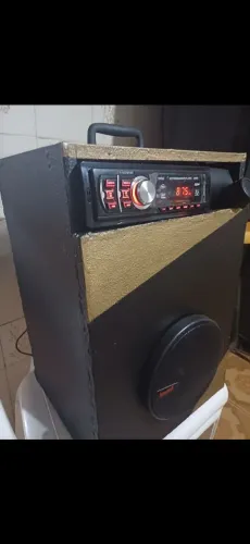 Caixa bob residencial corujinha player automotivo amplificado FM Bluetooth controle fonte 