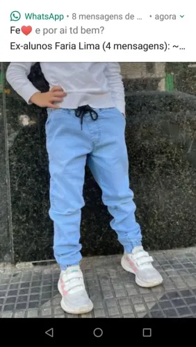 Calça Jeans infantil Jogger nova tam10 com elástico na cintura