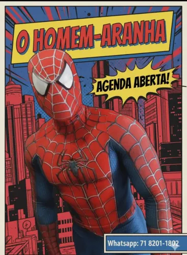 Personagem vivo Homem aranha 