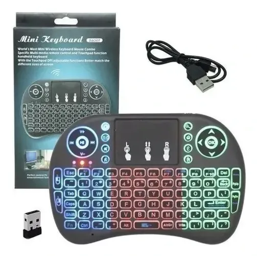Mini Teclado Controle Sem Fio Para Smart Tv Tv Box Pc Cor do mouse Verde-escuro Cor do tec