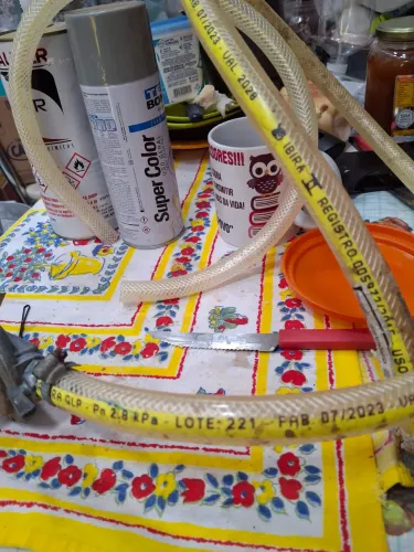 Registro com mangueira para gas