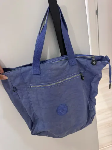 Bolsa Kipling Art M Original Azul Vintage - Grande - Usada
