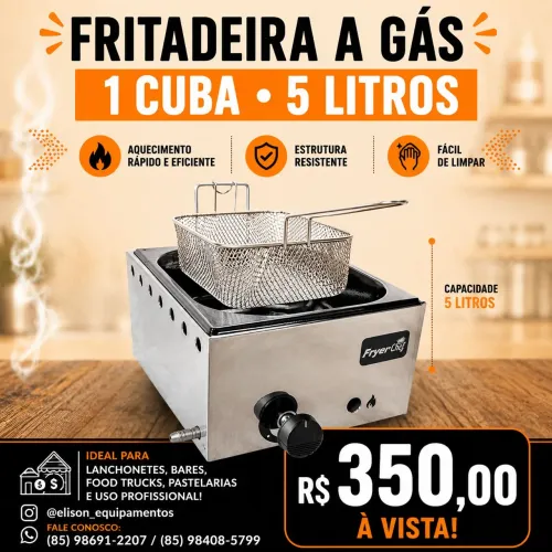 Fritadeira a gás quadrada de cuba