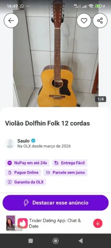 Violão Folk 12 cordas