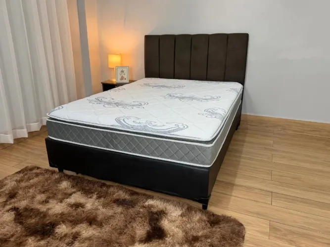 Colchão Atria Plus D33 c/Pilow Casal+ Base Box+ Cabeceira- Entrega Rápida