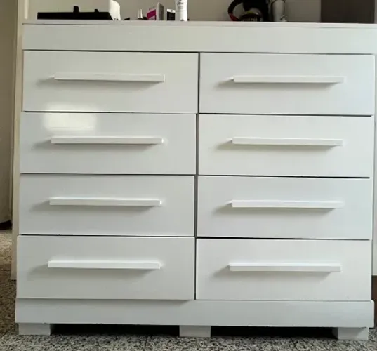 Cômoda Branca Grande 8 Gavetas - Novinha