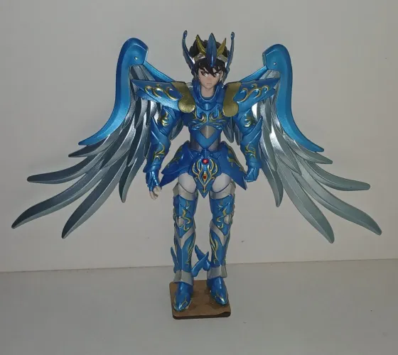 BONECO ACTION FIGURE CAVALEIROS DO ZODIACO SAINT SEIYA ARMADURA AZUL PEGASUS