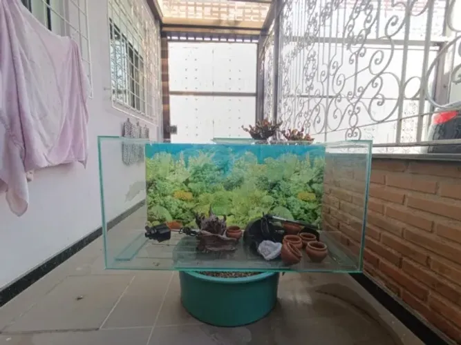 Aquário 200 litros completo, com móvel, tampa e iluminação 