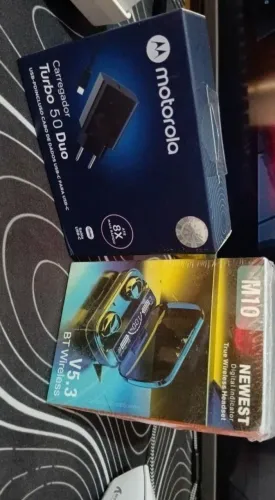 Combo Imperdível: Carregador Turbo 50W Duo + Fone de Ouvido (novos e lacrados)