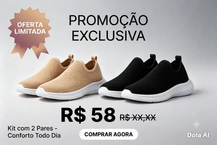 Kit 2 pares de tênis ? meia oferta limitada