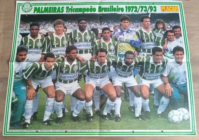 pôster placar original palmeiras e são paulo -medindo 53 x 42 .