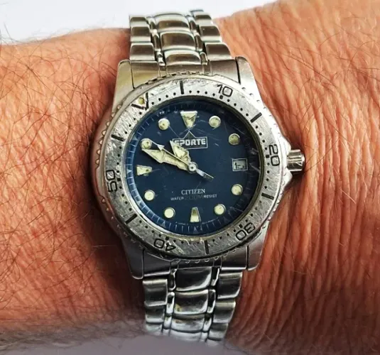 A82= COM DEFEITO ANTIGO RELOGIO CITIZEN SPORTEVER DETALHES EM DESCRIÇAO