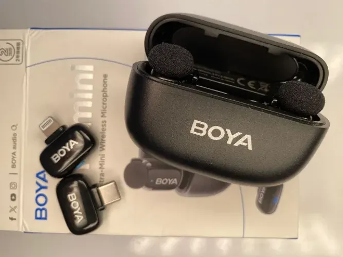 Microfone Sem Fio Boya Mini-12 Lapela Android/ios Preto