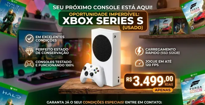 Microsoft Xbox Series S - 512Gb - Branco - Semi-novo