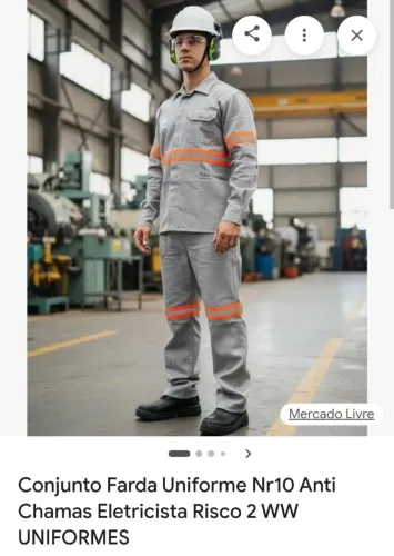 Uniforme NR 10 Risco 02 ATPV 11 CAL/cm2, CA 32.303