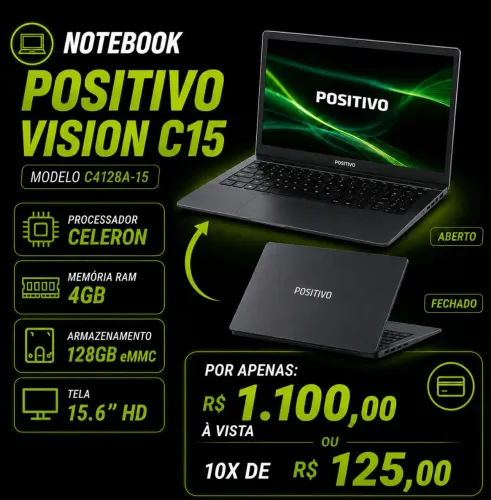 Notebook positivo Vision novo na caixa