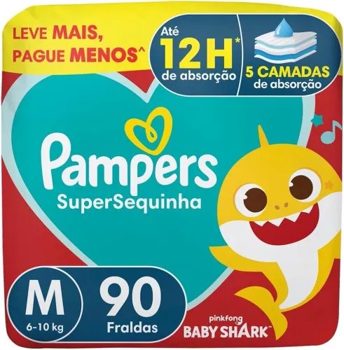 Fraldas Pampers - tamanho M