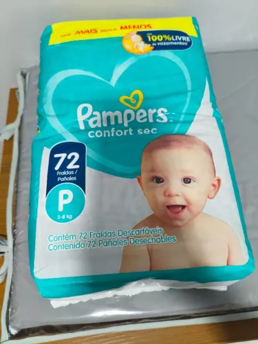 Fralda Pampers confort sec, tamanho p