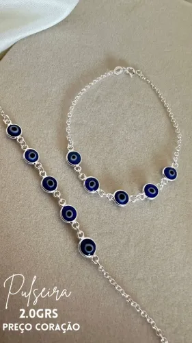 Pulseira dê Olho Grego ( Prata 925)