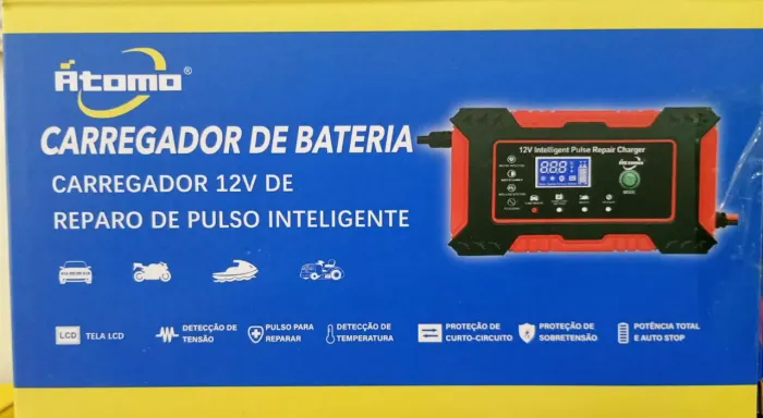 Carregador de bateria carro e moto