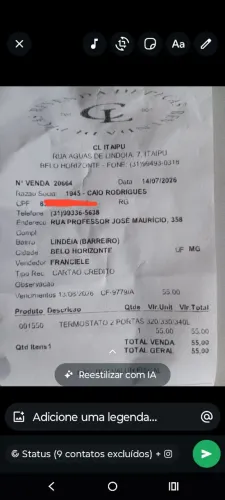 Termostática geladeira 