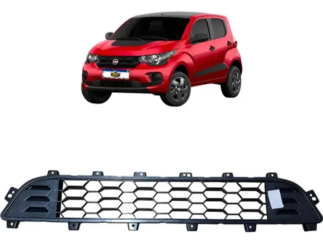 Grade Inferior Parachoque Fiat Mobi Way 2019 2020 2021 Preto
