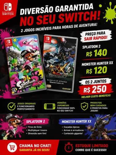 ? Vendo 2 jogos originais de Nintendo Switch em excelente estado!