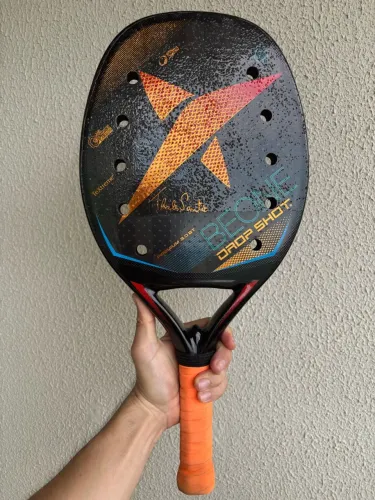 Raquete Beach Tennis Drop Shot Premium 3.0 Thales Santos - Carbono 24K