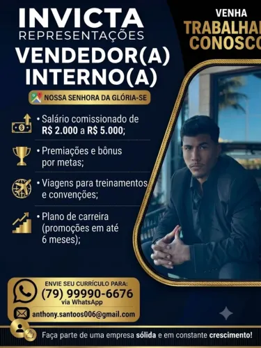 Vagas Para vendedor Interno