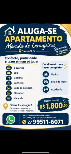 Alugo Apartamento em Morada de Laranjeiras