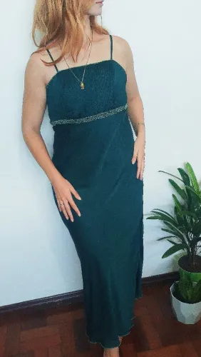 Frete gratis- Vestido de festa verde longo para formatura casamento