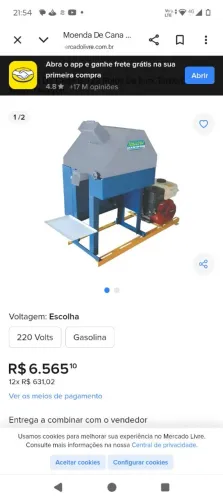 Máquina de caldo de cana engenho moedor moenda