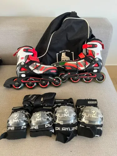 PATINS TRAXART INFANTIL REGULÁVEL ABEC 5