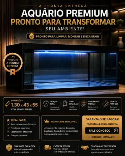 AQUÁRIO 307 LITROS - TRAVAS FRANCESAS + SUMP LATERAL