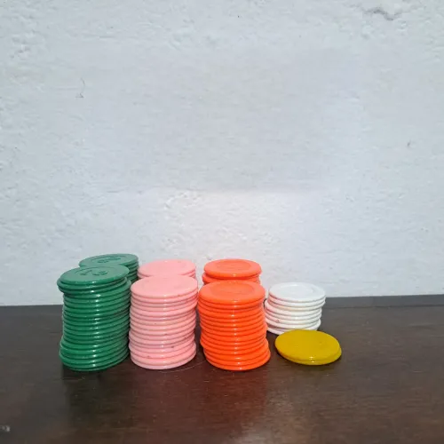 Fichas Plásticas Coloridas para Jogos de Tabuleiro, Poker Antigas