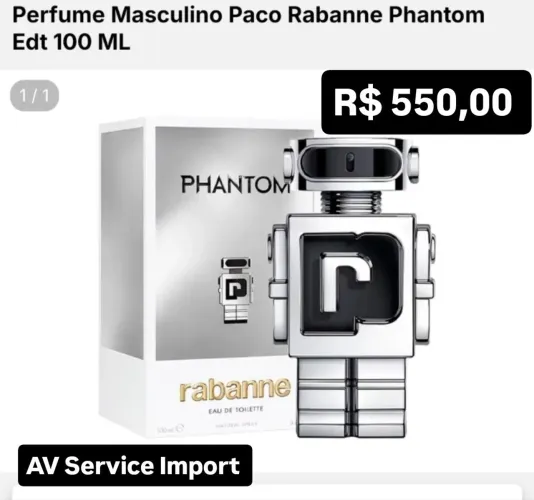 Perfume masculino Paco Rabanne - AV Service Import 