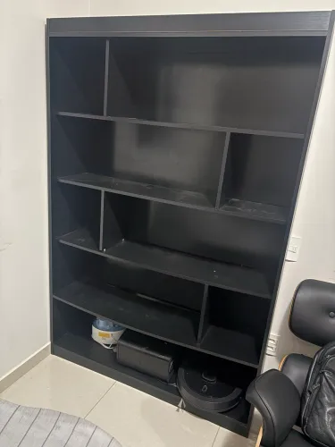 Estante de Livros 120CMX181CM 4 Prateleiras Home Office Yescasa Preto