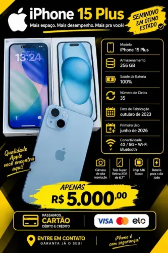 iPhone 15 plus impecável