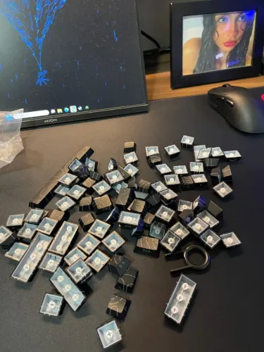 Keycaps topográficas pretas