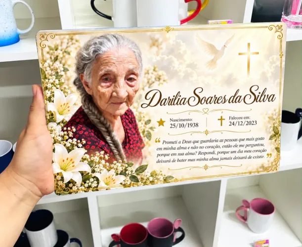 Placa para túmulo ou azulejo para dia dos finados (Personalizada)