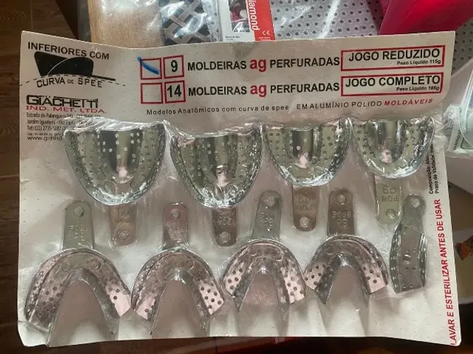Kit de moldeiras aluminio- Odontologico adulto 