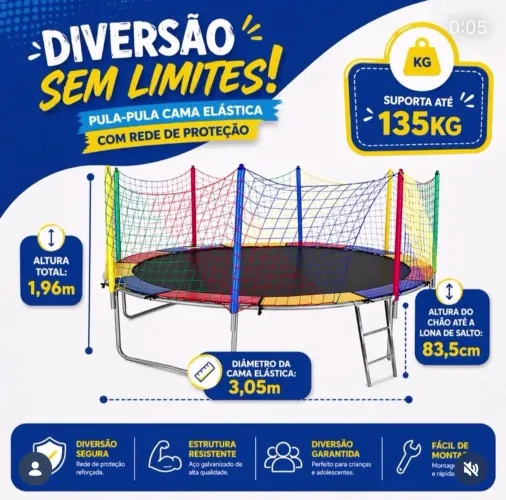 Aluguel Pula Pula Cama Elástica 3,05m 