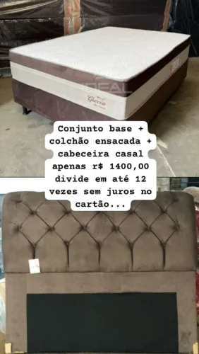 Conjunto base colchão molas ensacadas...