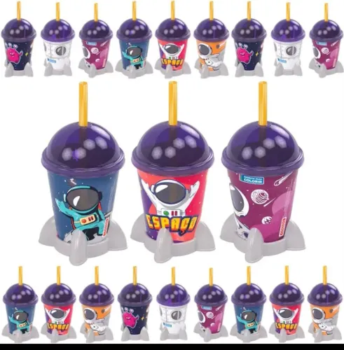 Copo astronauta 10 unidades 280 ml cada copo<br>R$ 91,00<br>10 unidades