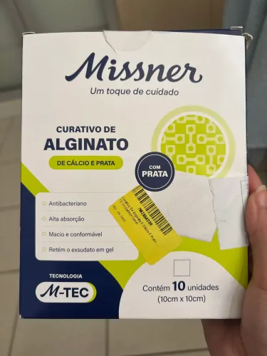 Curativo de Alginato de Cálcio e Prata Missner