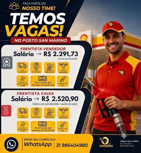 Vaga de Frentista vendedor