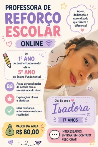 Professora de reforço escolar