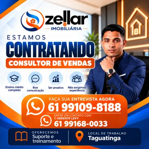 Vagas para consultor de Vendas em Taguatinga