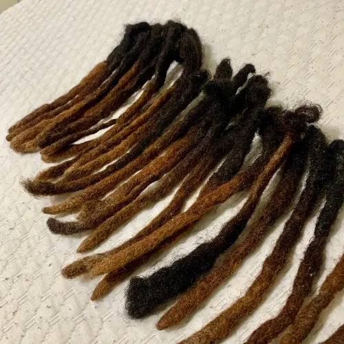 31 Dreads Naturais Cabelo Humano Marrom Degradê